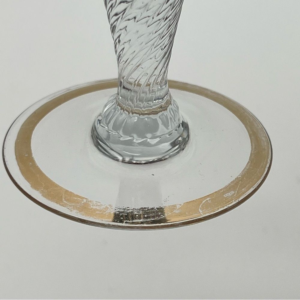 Vintage Amber Art Glass Floral Fluted Hand Painted Bud Vase With Gold Trim 7.75” - Picture 10 of 10